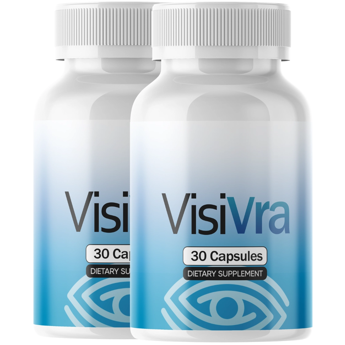 Two VISIVRA dietary supplement bottles